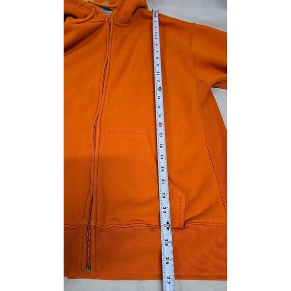 Aritzia Tna COZYAF FLEECE Full-Zip Sweatshirt Hoodie Orange Women’s Size 2 EUC - Picture 10 of 11